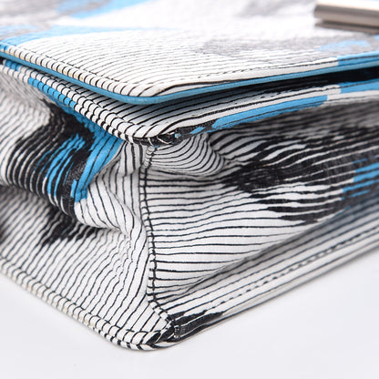 Prada Vitello Daino Lip Print Shoulder Bag White Azzurro 8 of 9
