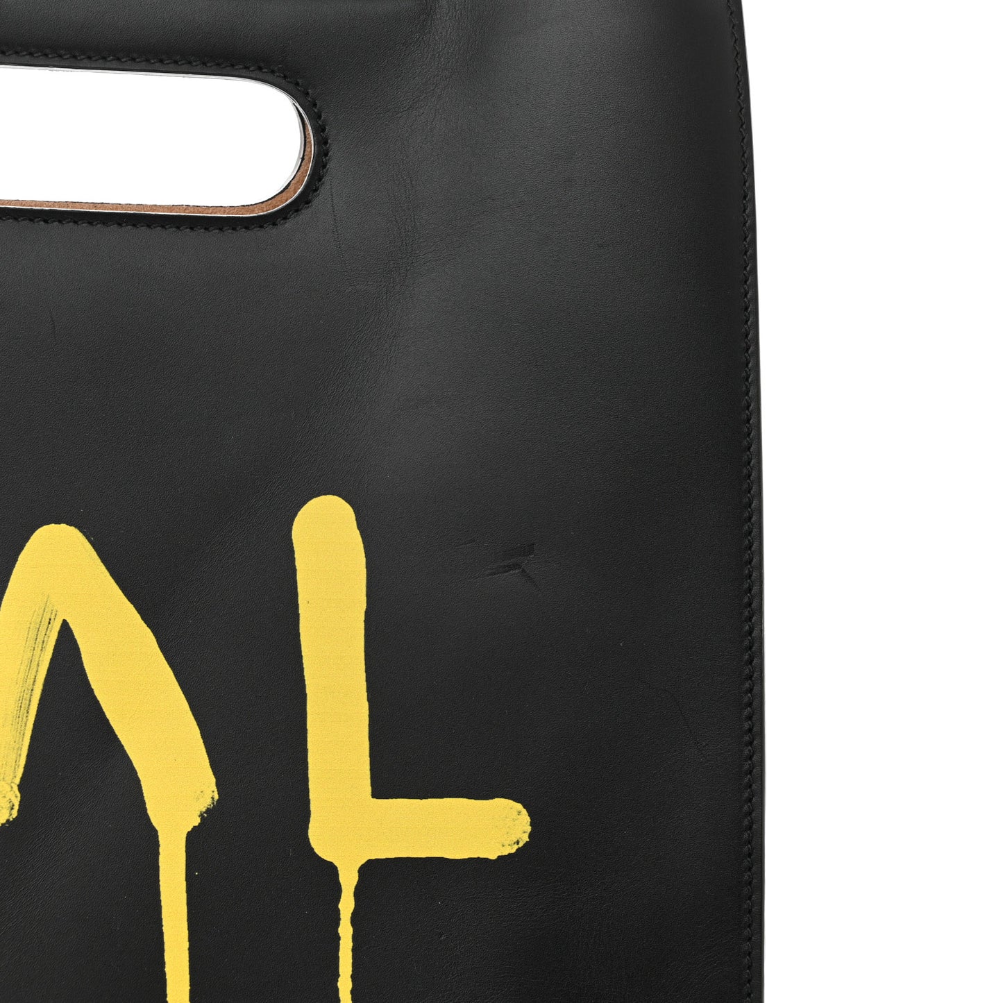 Calfskin GucciGhost Real Medium XL Tote Black Yellow