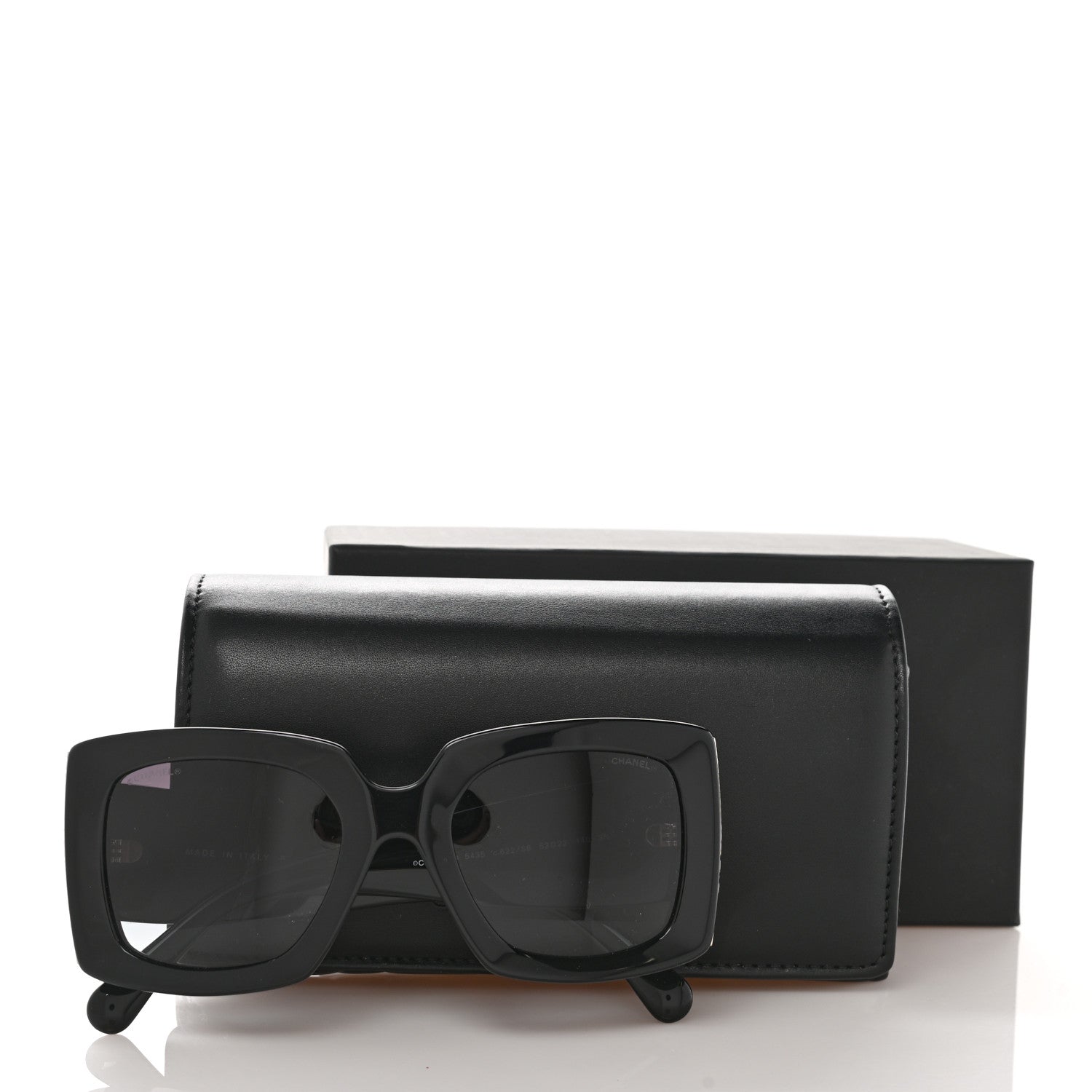 Chanel Acetate Rectangle Sunglasses 5435 Black 8 of 8