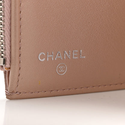 Chanel Goatskin Camellia Embossed Compact Wallet Pink 6 of 13