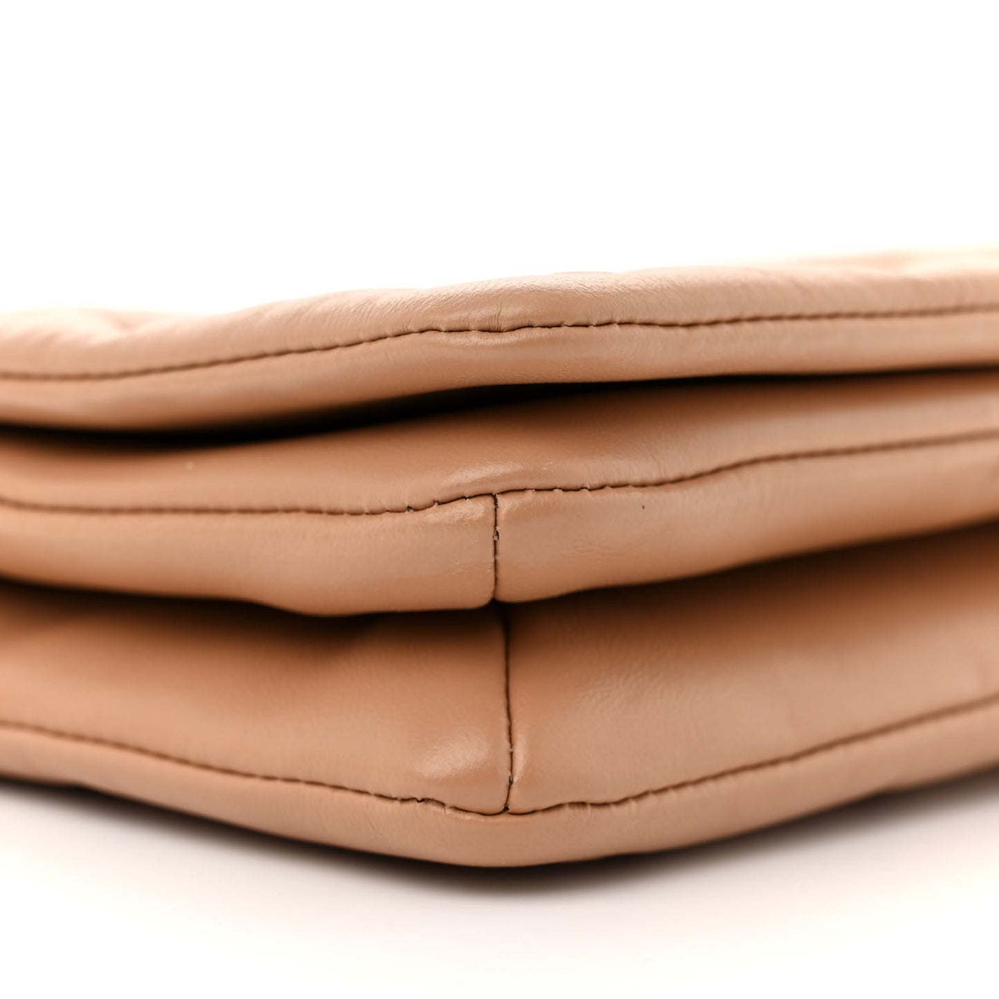 Lambskin Embossed Monogram Pochette Coussin Camel
