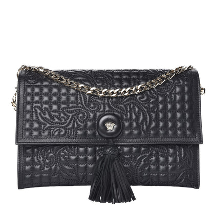 Versace Nappa Barocco Quilted Vanitas Medea Shoulder Bag Black 1 of 8