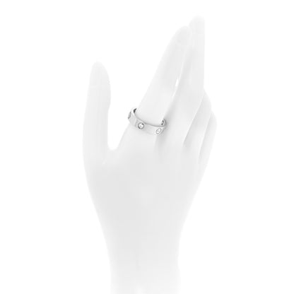 Cartier 18K White Gold 3 Diamond 5.5mm LOVE Ring 63 10.25 2 of 4