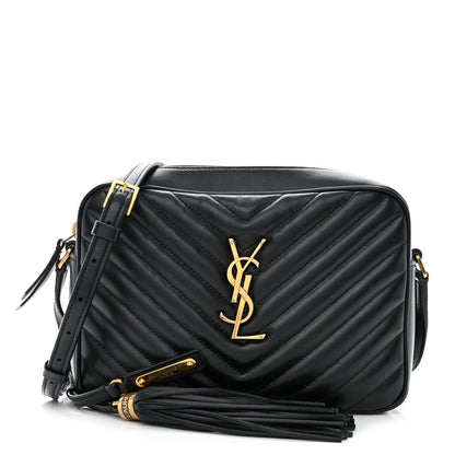 Saint Laurent SAINT LAURENT Calfskin Matelasse Monogram Lou Camera Bag Black 1 of 11