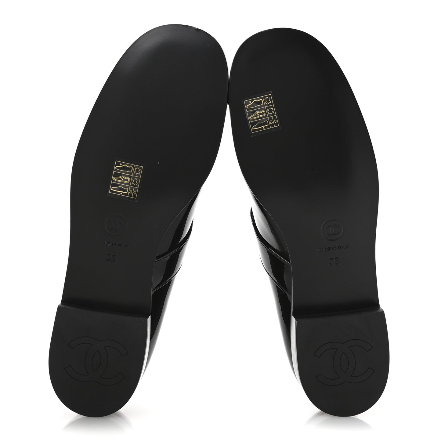 Patent Calfskin Mary Janes Flats 38 Black