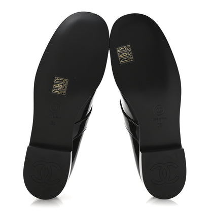 Chanel Patent Calfskin Mary Janes Flats 38 Black 6 of 9