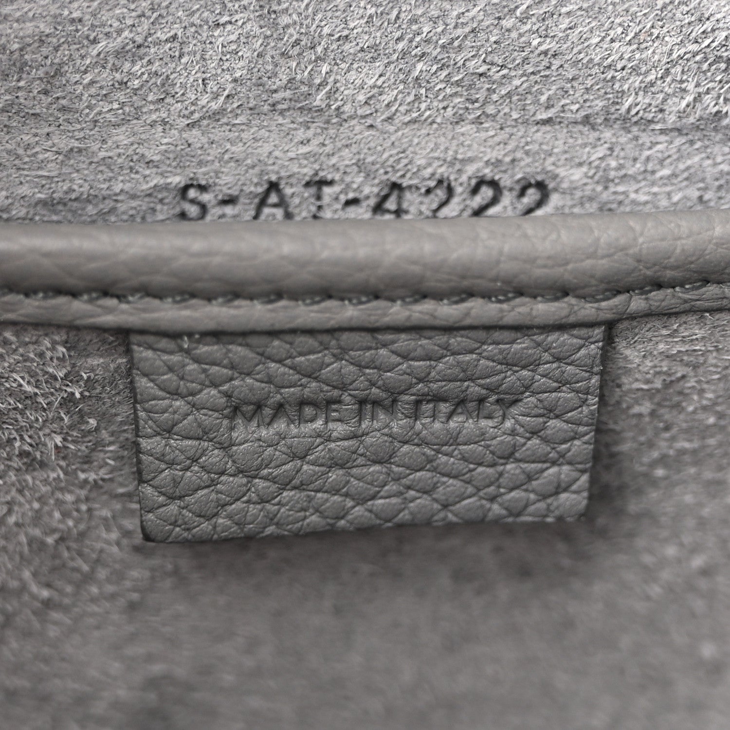 Celine Drummed Calfskin Nano Luggage Kohl 7 of 13