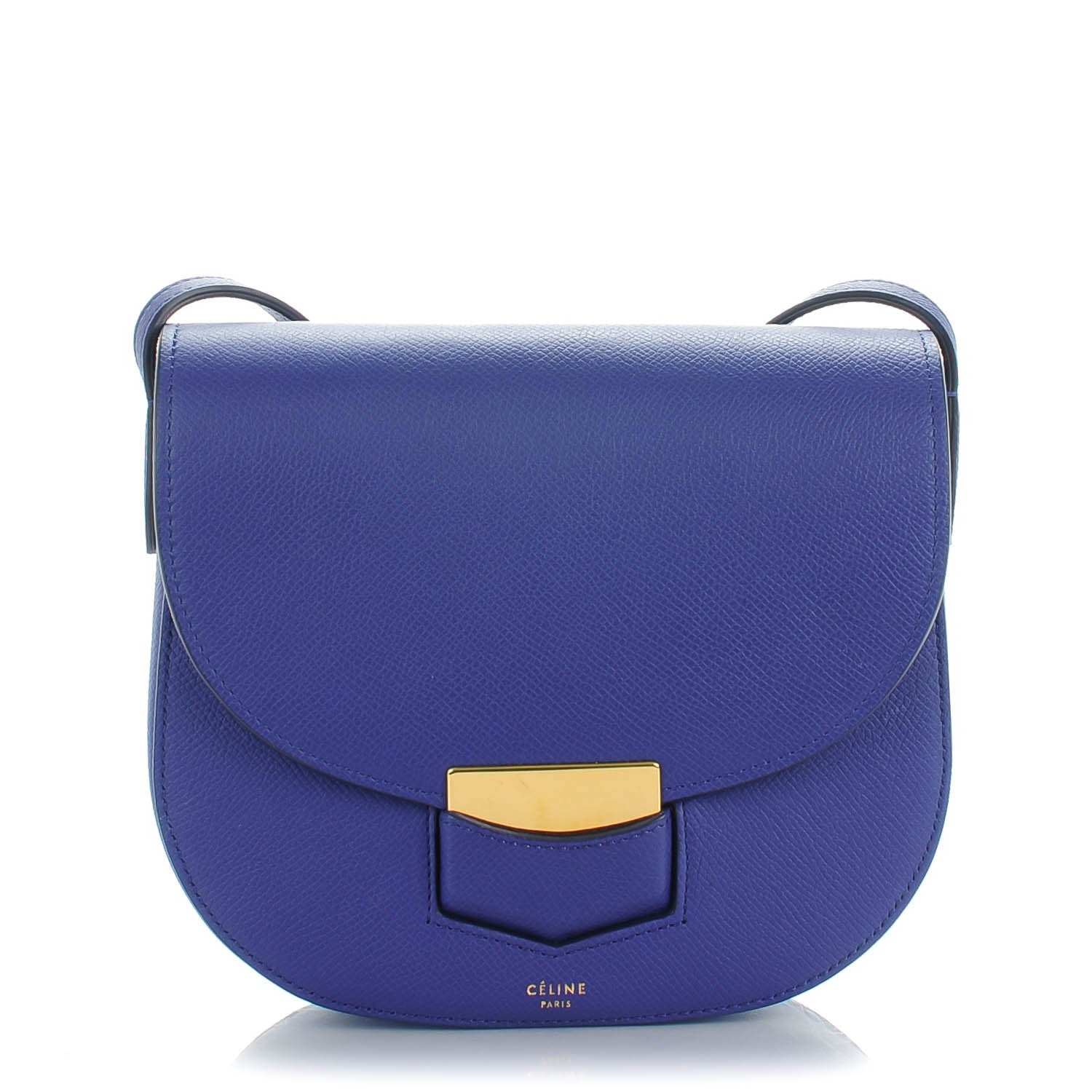 Celine Grained Calfskin Small Trotteur Indigo 1 of 8