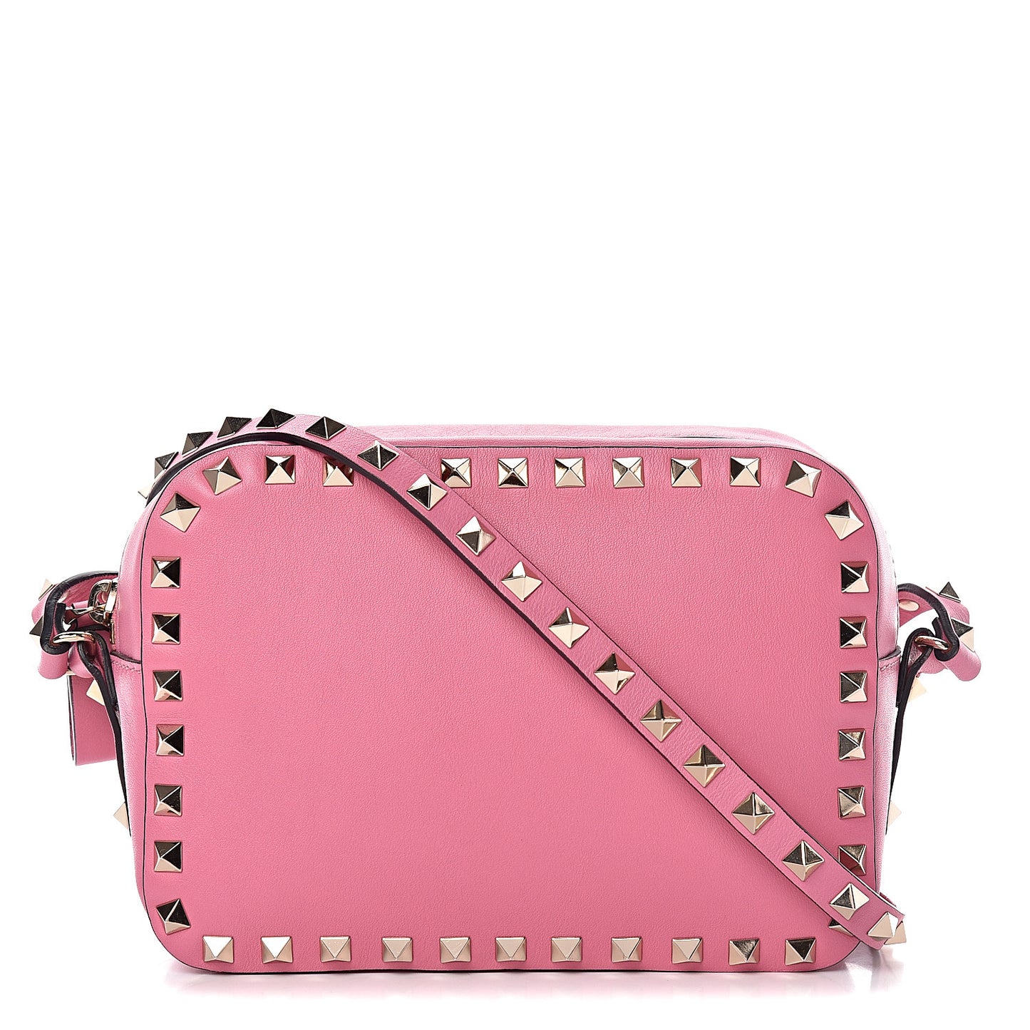 Calfskin Rockstud Camera Crossbody Bag Ninphea