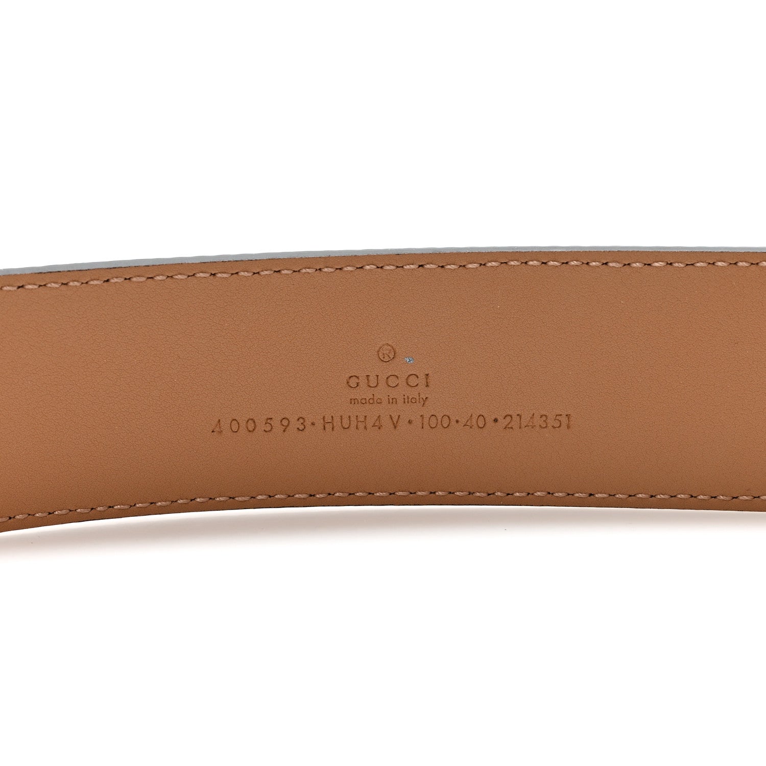 Gucci GG Supreme Monogram Matte Plutone Calfskin Double G 40mm Belt 100 40 Beige Ebony Camelia 3 of 4