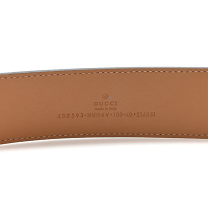Gucci GG Supreme Monogram Matte Plutone Calfskin Double G 40mm Belt 100 40 Beige Ebony Camelia 3 of 4