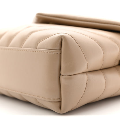 Saint Laurent Calfskin Y Quilted Monogram Toy Loulou Crossbody Bag Dark Beige 10 of 10