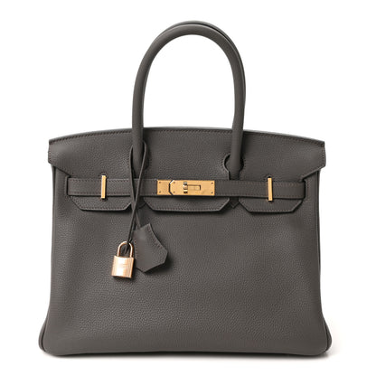 Hermes Togo BIRKIN 30 Etain 1 of 10