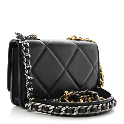 Chanel Lambskin Quilted Chanel 19 Wallet On Chain WOC Black 3 of 13