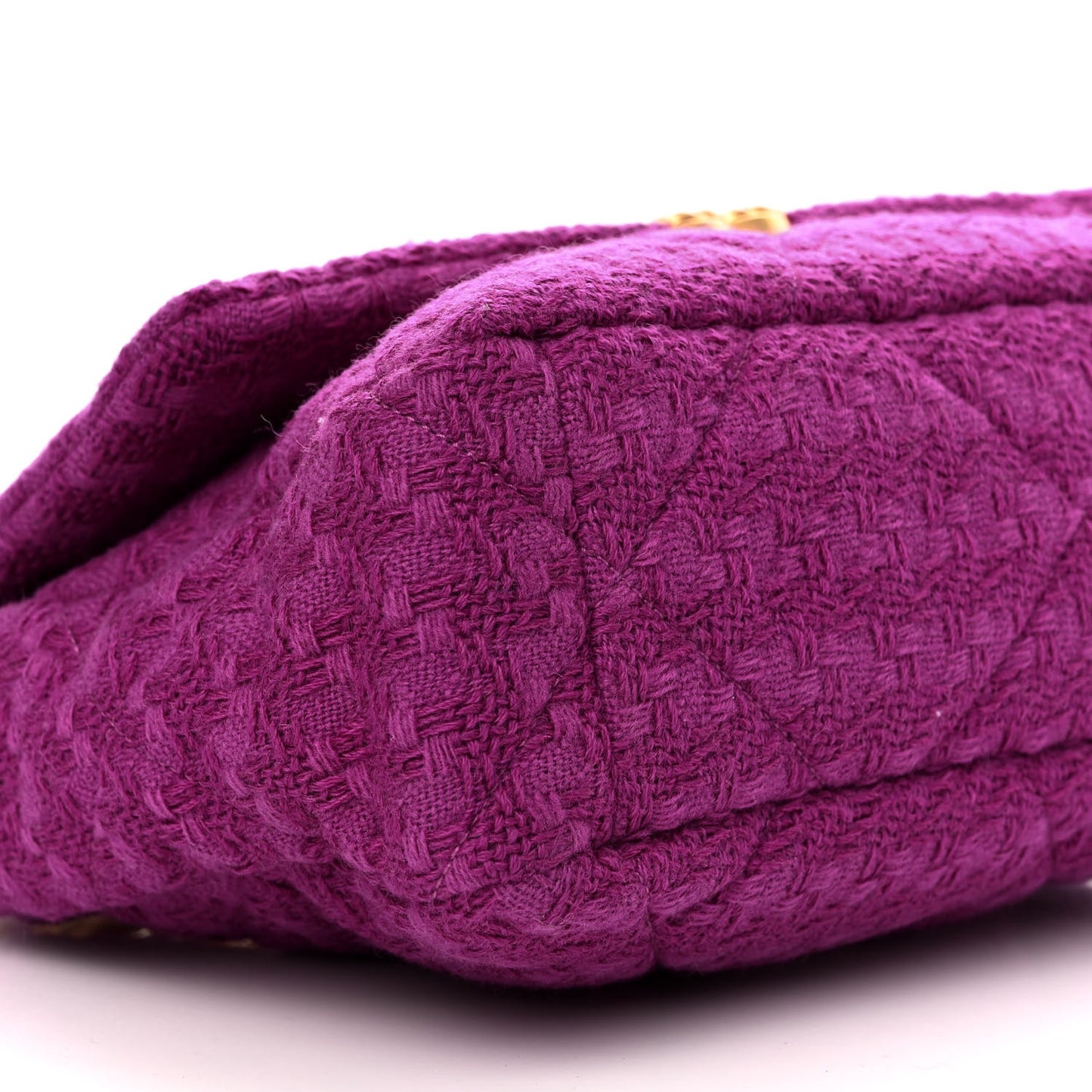 Tweed Quilted Large Chanel 19 Flap Purple