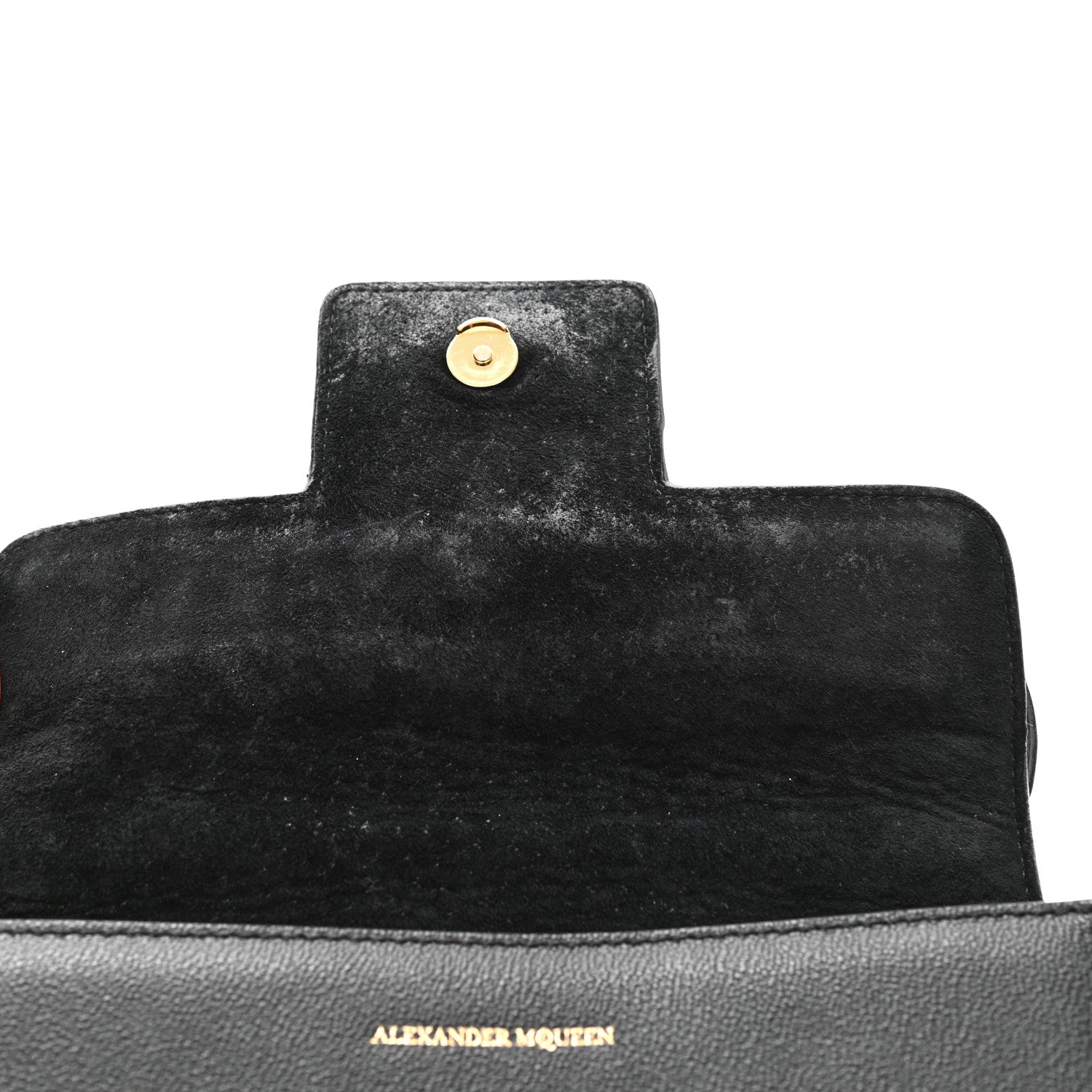 Alexander McQueen Grained Calfskin Small Insignia Flap Black 11 of 15