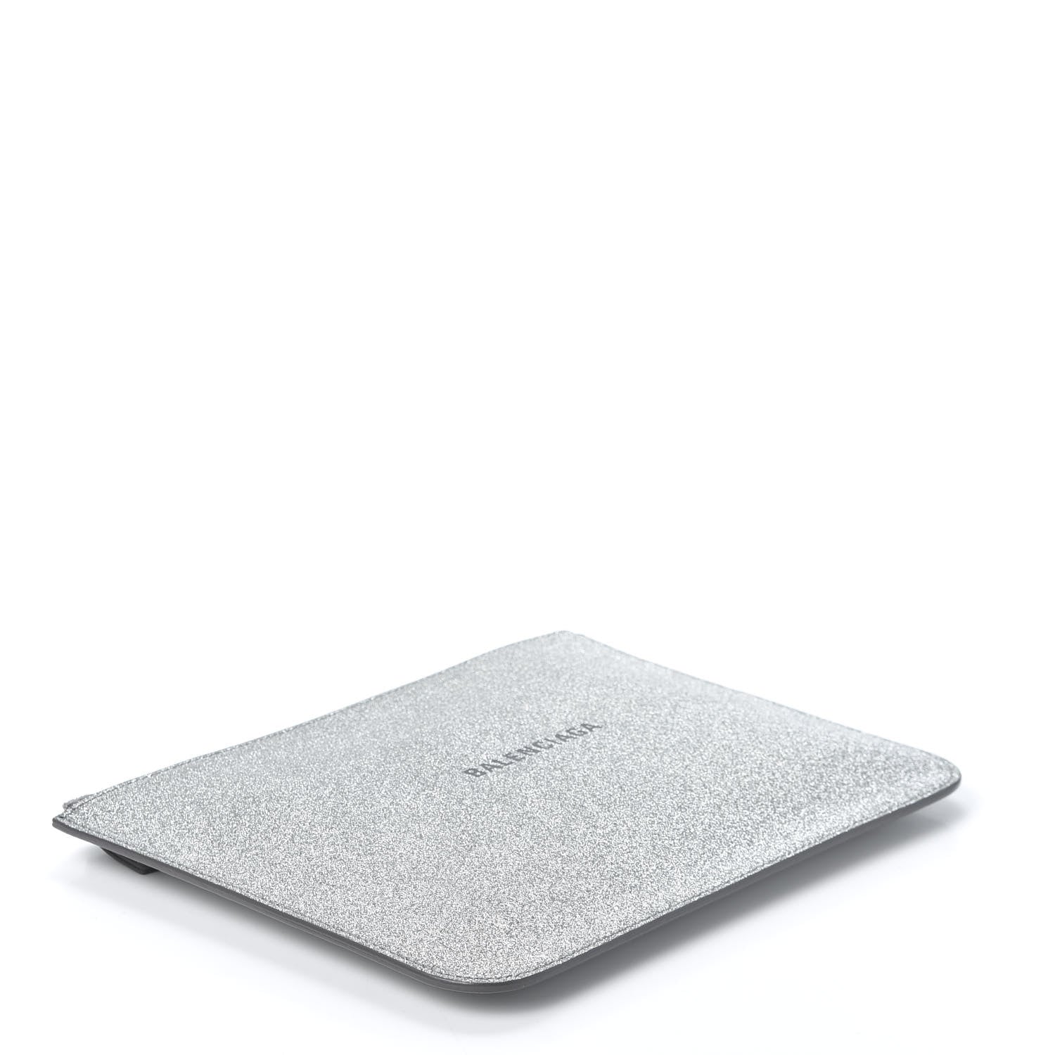 Balenciaga Glitter Calfskin Logo Everyday Pouch M Silver 3 of 7