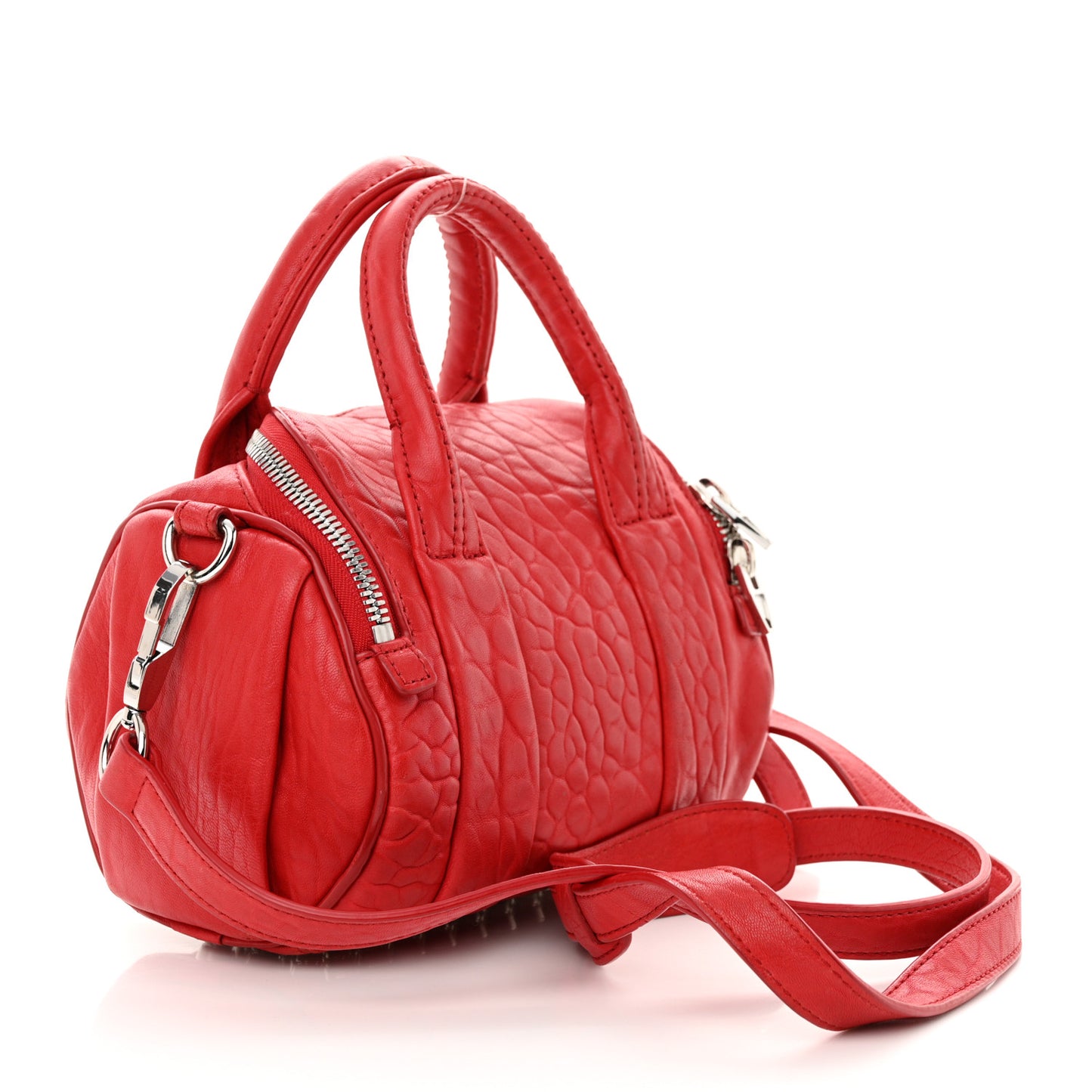 Pebbled Lambskin Mini Rockie Red Rhodium Hardware