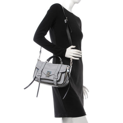 Proenza Schouler Paper Lambskin Tiny PS1 Plus Zip Satchel Dove Grey 2 of 7