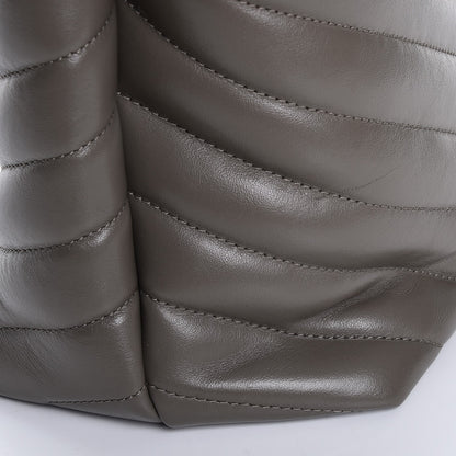 Saint Laurent Calfskin Y Quilted Monogram Large Loulou Chain Satchel Fog 9 of 11