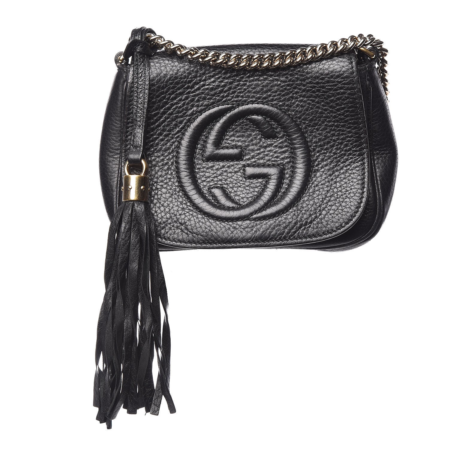 Gucci Pebbled Calfskin Small Soho Flap Crossbody Black 1 of 14