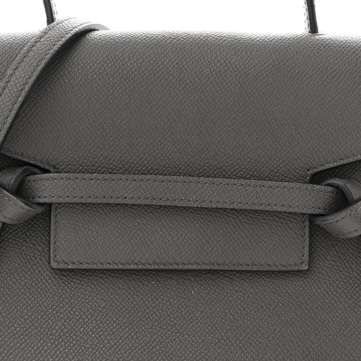 Grained Calfskin Nano Belt Bag Grey