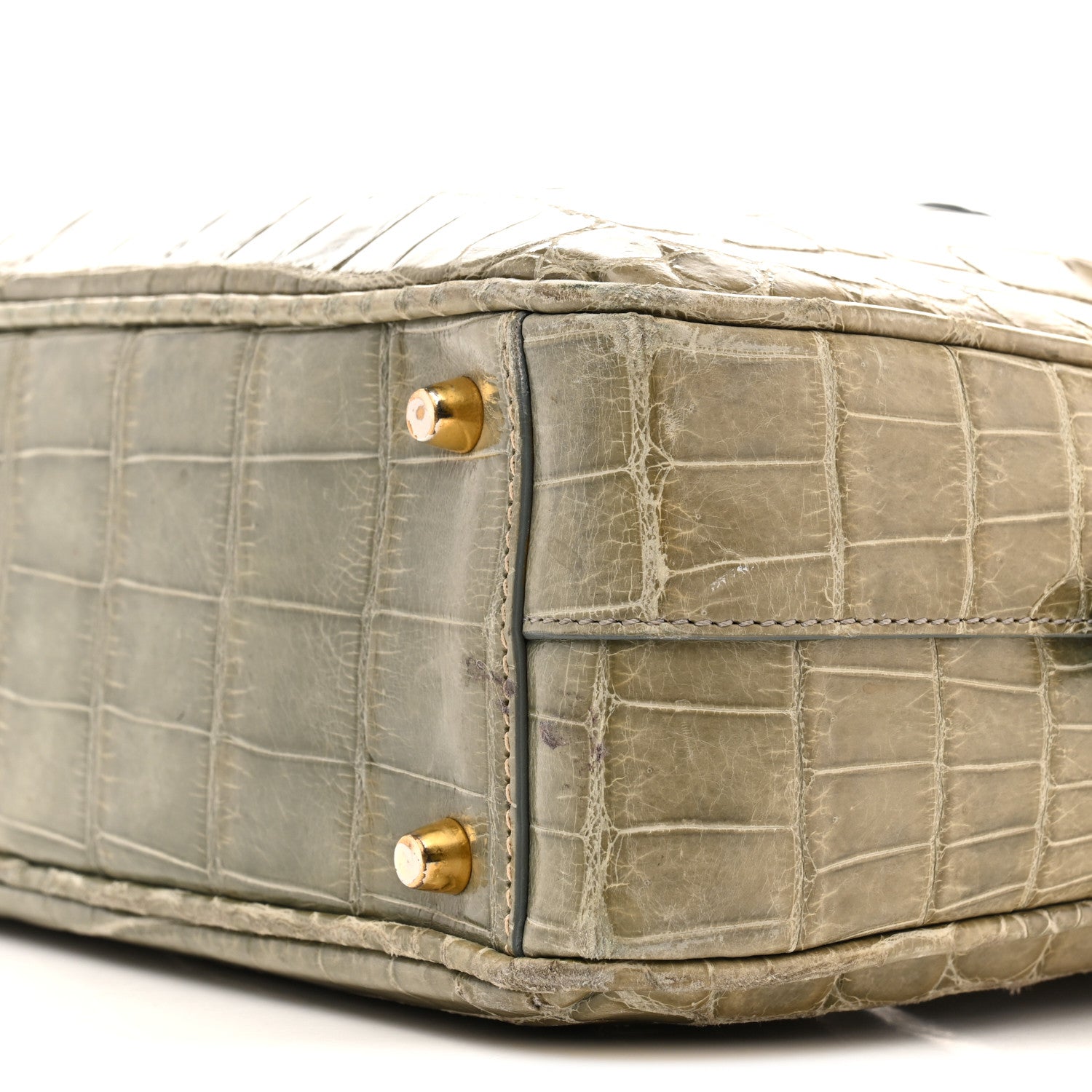 Prada Crocodile Bauletto Bag Blue 10 of 17