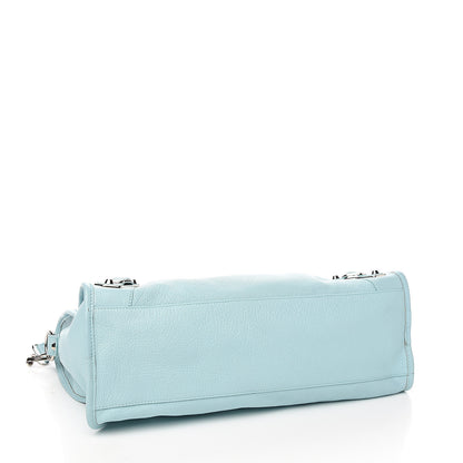 Balenciaga Chevre Silver Metallic Edge Hardware City Bleu Maldives 3 of 10