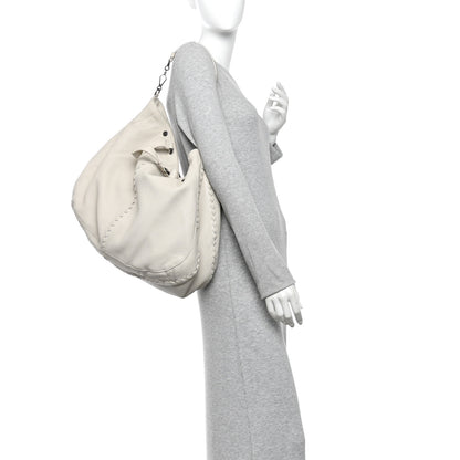 Bottega Veneta Cervo Deerskin Large Hobo White 2 of 12