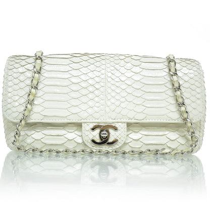 Chanel Python Classic Flap White 1 of 8