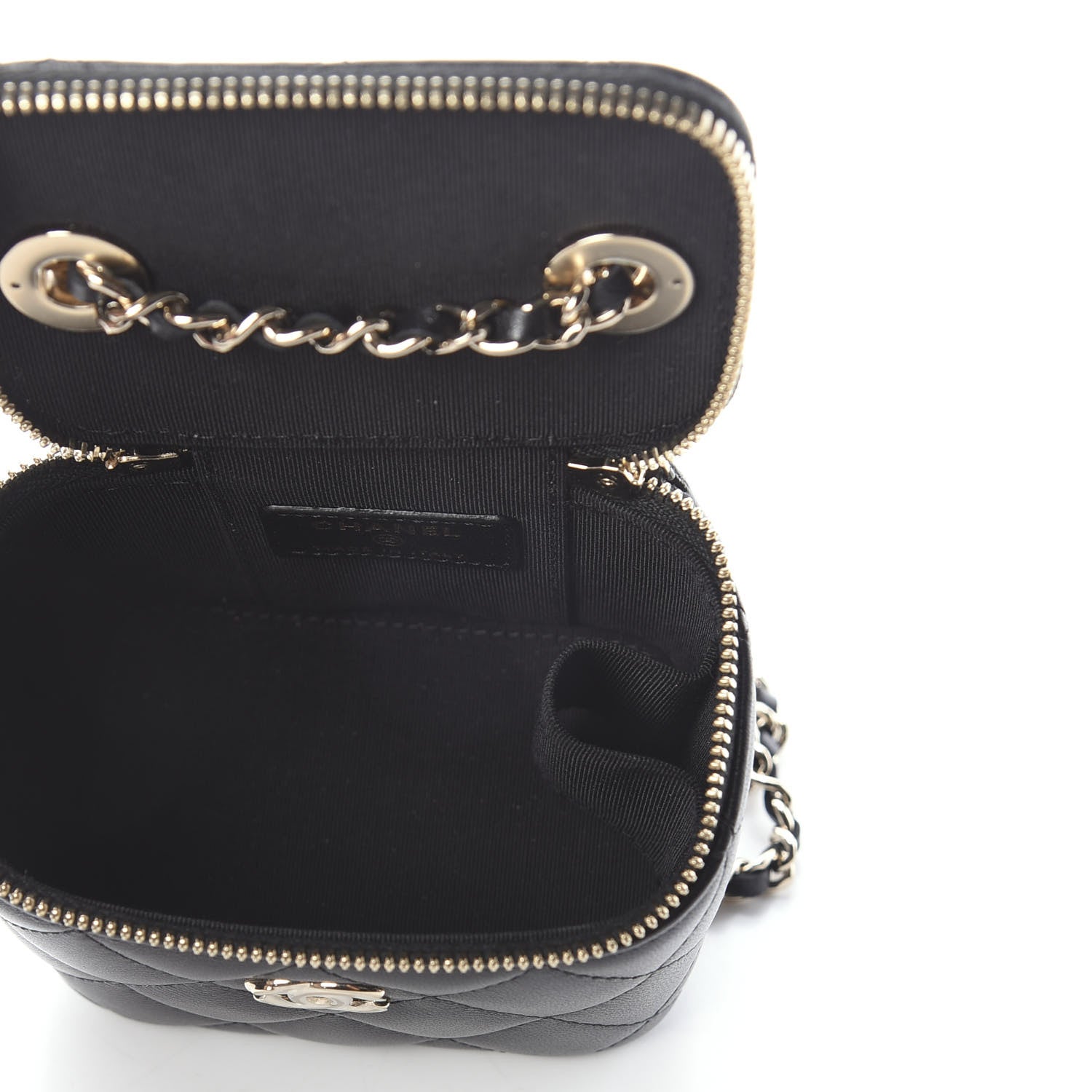 Chanel Lambskin Quilted Trendy Mini Vanity Case With Chain Black 5 of 9