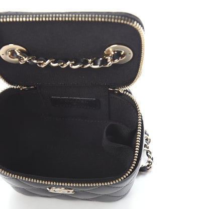 Chanel Lambskin Quilted Trendy Mini Vanity Case With Chain Black 5 of 9
