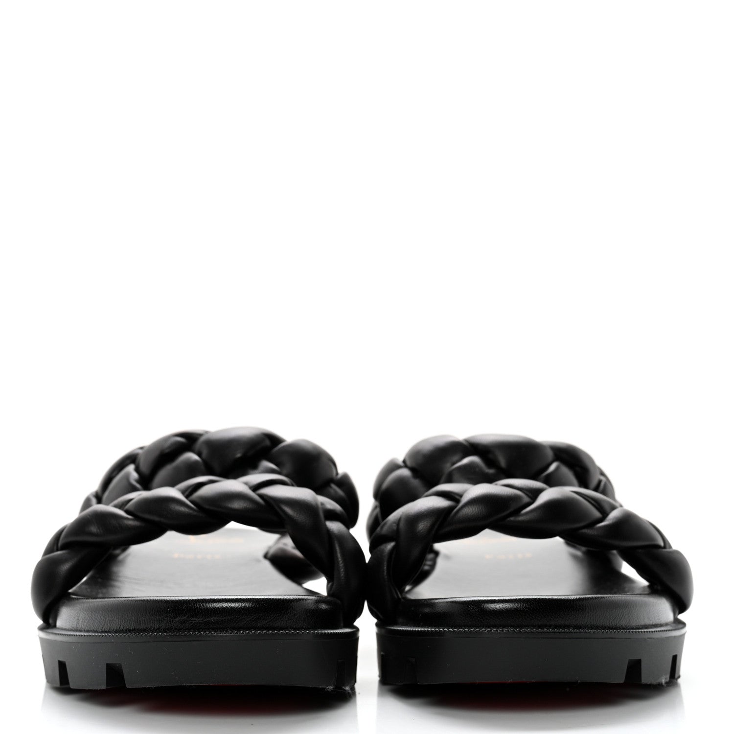 Christian Louboutin Calfskin Braided Just Brio Slide Sandals 39 Black 2 of 10