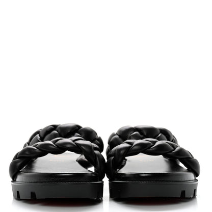 Christian Louboutin Calfskin Braided Just Brio Slide Sandals 39 Black 2 of 10