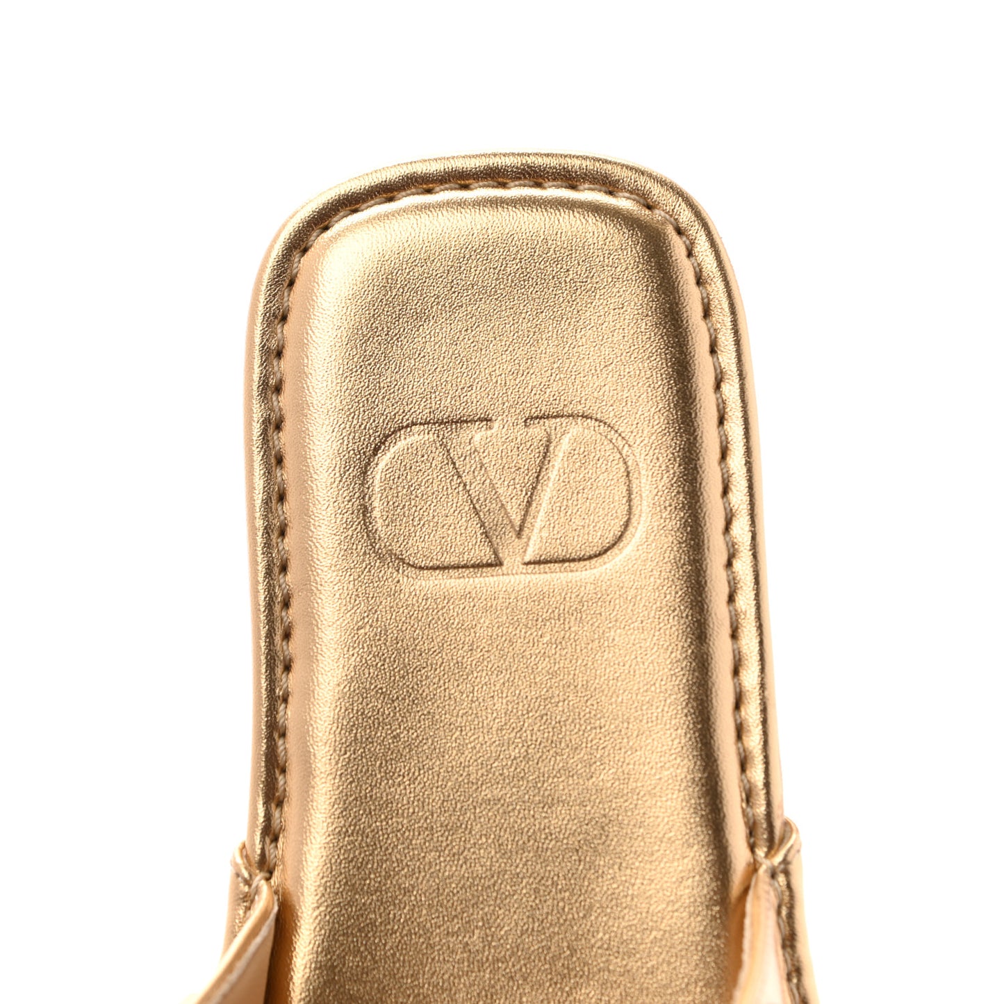 Metallic Nappa Roman Stud Slippers 38.5 Antique Brass