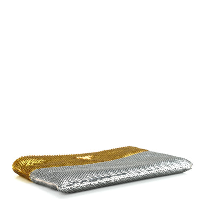 Prada Sequin Clutch Gold Silver 4 of 10