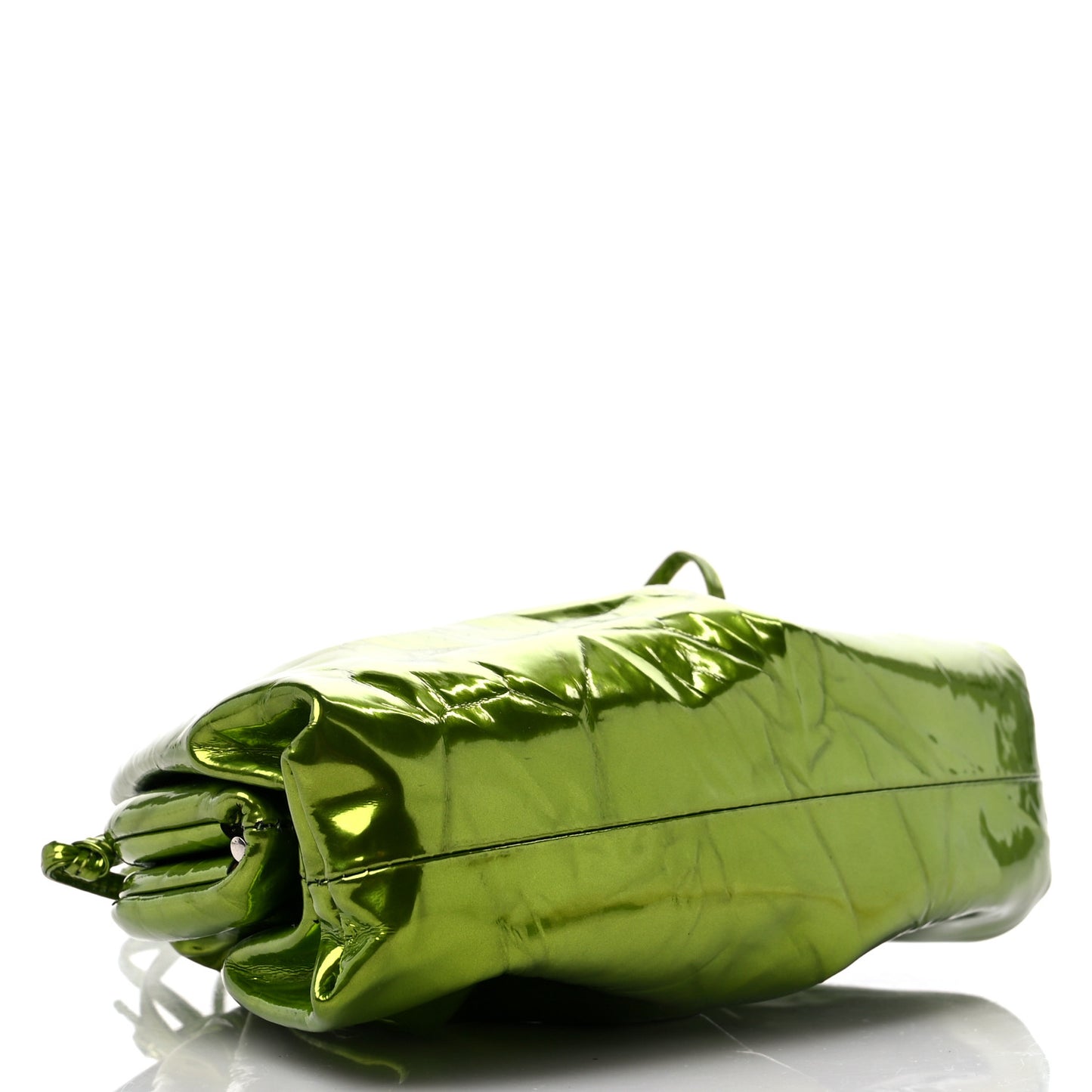 Metallic Crushed Calfskin The Mini Pouch Chlorophyll