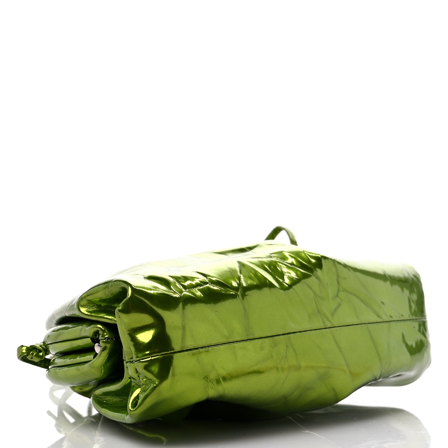 Bottega Veneta Metallic Crushed Calfskin The Mini Pouch Chlorophyll 4 of 9