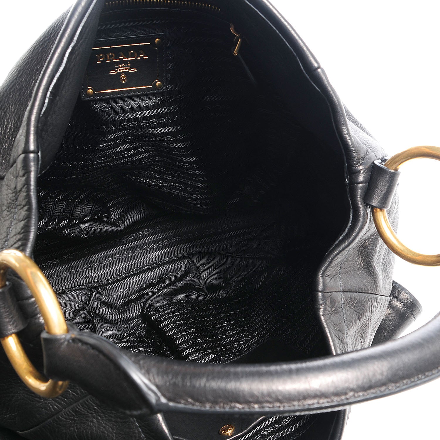 Prada Cervo Shine Hobo Nero Black 6 of 9