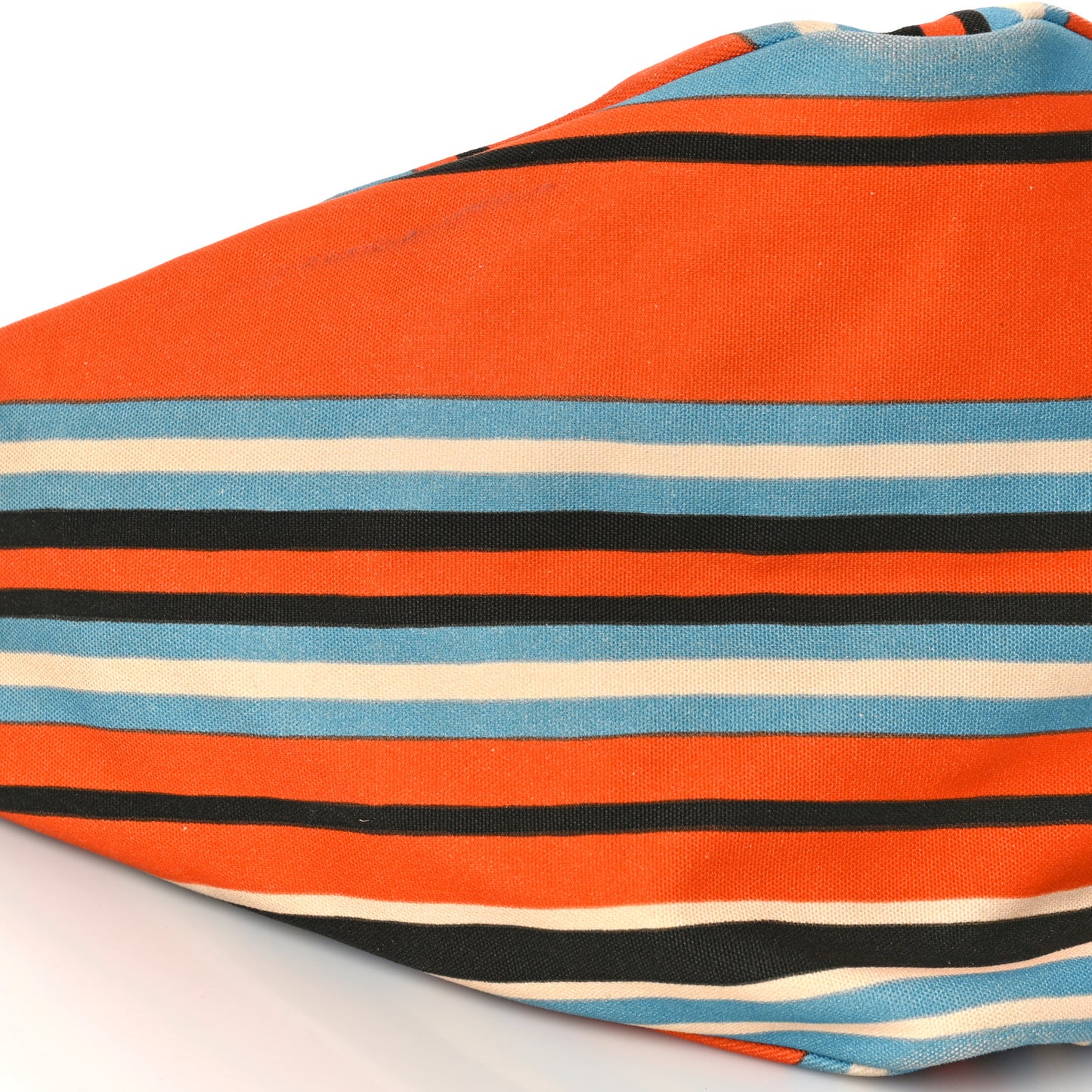 Canvas Logo Embossed Striped Large Triangle Shoulder Bag Arancio