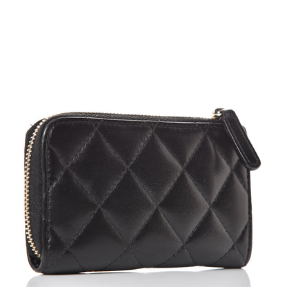 Chanel Lambskin Quilted Key Holder Case Black 3 of 8