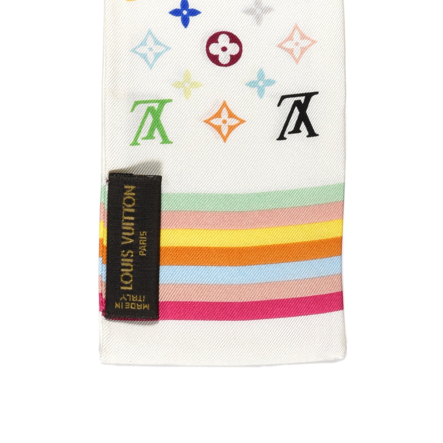Silk Monogram Multicolor Bandeau White