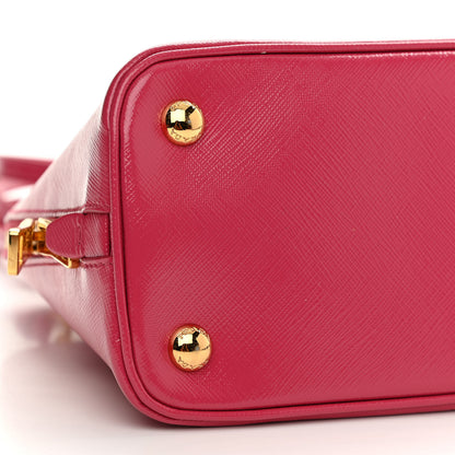 Prada Saffiano Vernice Small Promenade Tote Peonia 10 of 16