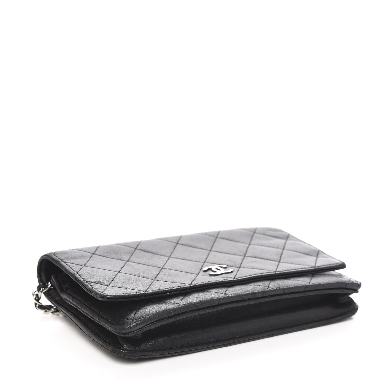 Chanel Lambskin Quilted Wallet On Chain WOC Black 3 of 10