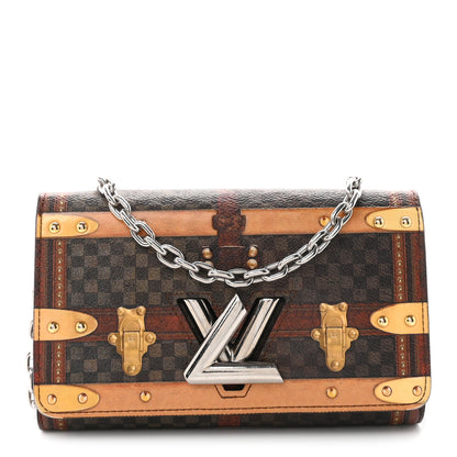 Louis Vuitton Transformed Damier Ebene Time Trunk Twist Chain Wallet 1 of 9