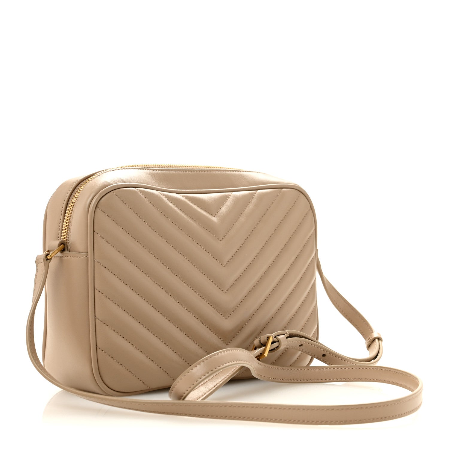 Saint Laurent Calfskin Matelasse Monogram Lou Camera Bag Dark Beige 3 of 13