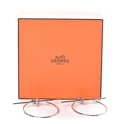 Hermes Sterling Silver MM Loop Earrings 7 of 7