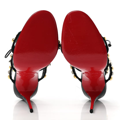 Christian Louboutin Shiny Nappa Studded Kaleikita 100 Sandals 40 Black 5 of 8