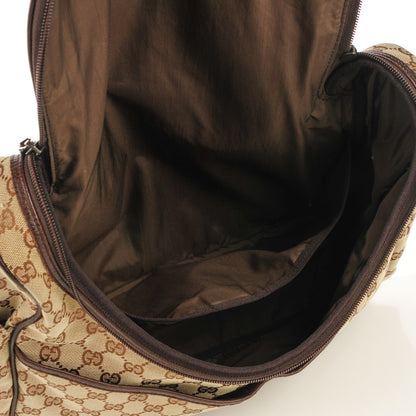 Gucci Monogram Natural Pigskin Large Diaper Bag Beige Ebony Cocoa Dark Chocolate 4 of 7