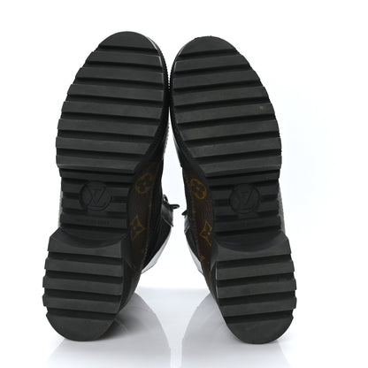 Louis Vuitton Suede Calfskin Monogram Laureate Platform Desert Boots 38 Black 5 of 7